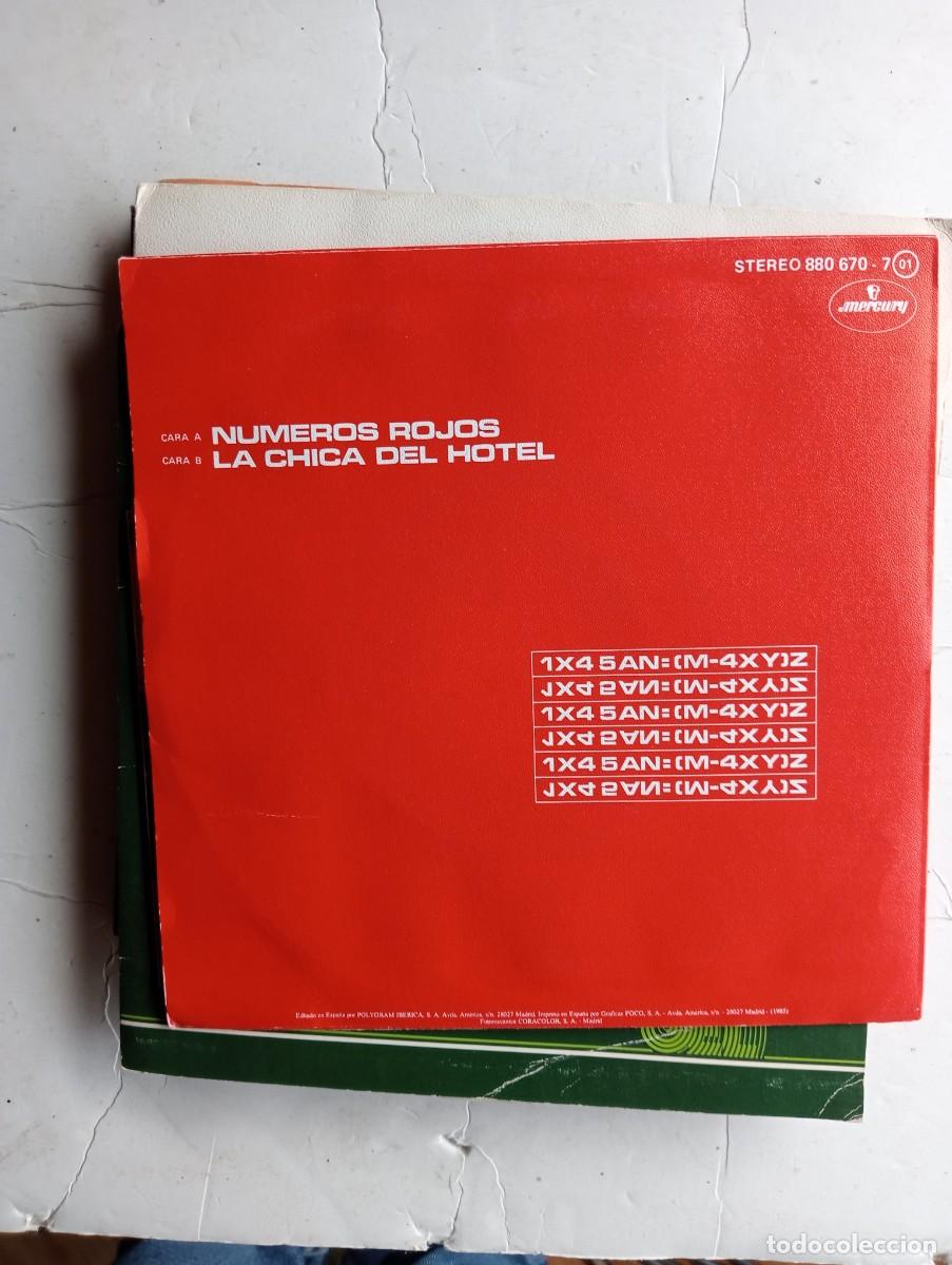 Discos de vinilo: Azul Y Negro - N&uacute;meros Rojos 7&rdquo; Single 1985 - Foto 2