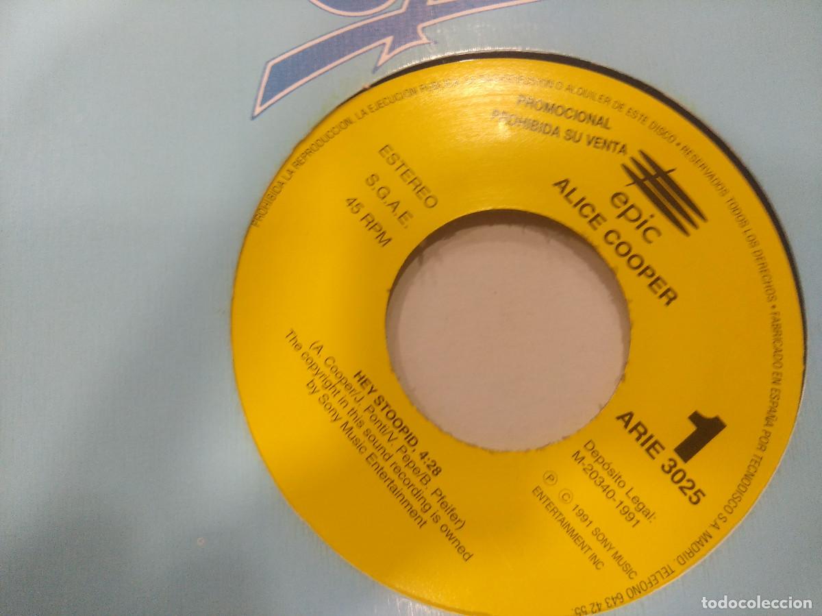 Discos de vinilo: ALICE COOPER/HEY STOOPID/SINGLE PROMOCIONAL. - Foto 2