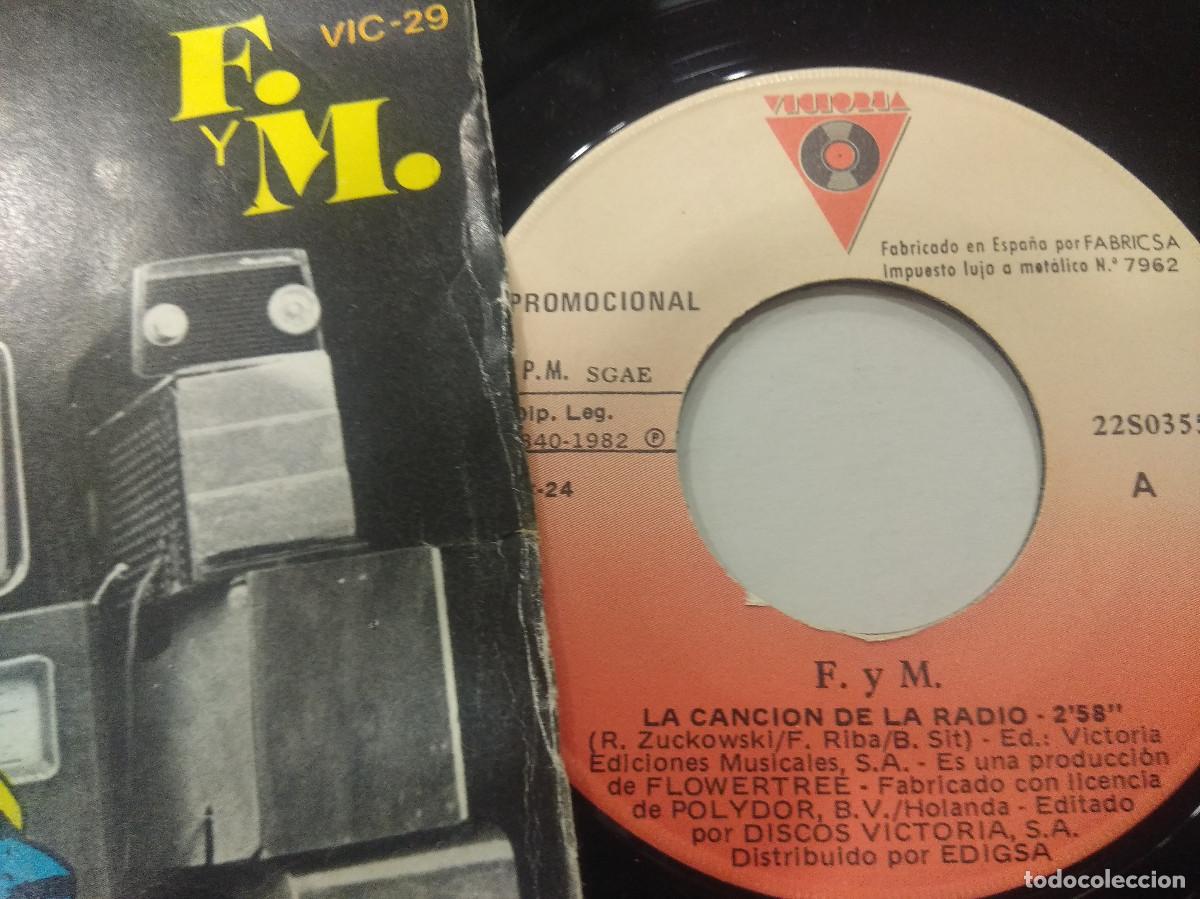 Discos de vinilo: F. Y M./LA CANCION DE LA RADIO/SINGLE. - Foto 2