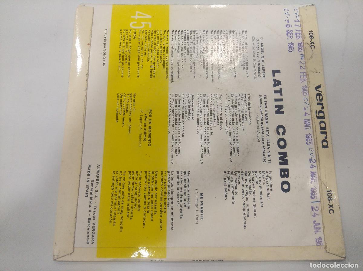 Discos de vinilo: LATIN COMBO/EL ANGEL QUE ESPERO/SINGLE. - Foto 3