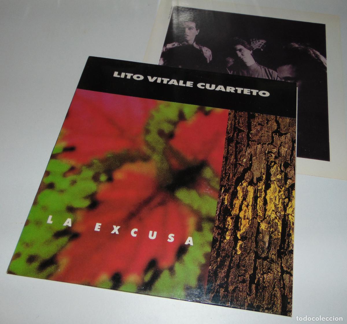 Discos de vinilo: Lito Vitale Cuarteto &ndash; La Excusa - LP VINILO 1992 - con ENCARTE - Foto 4