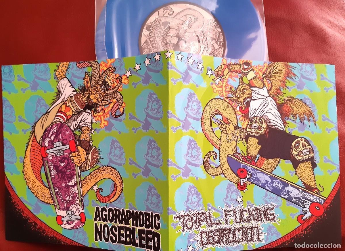 Discos de vinilo: AGORAPHOBIC NOSEBLEED / TOTAL FUCKING DESTRUCTION 7&rdquo; (SPLIT EP. GRINDCORE) - Foto 3