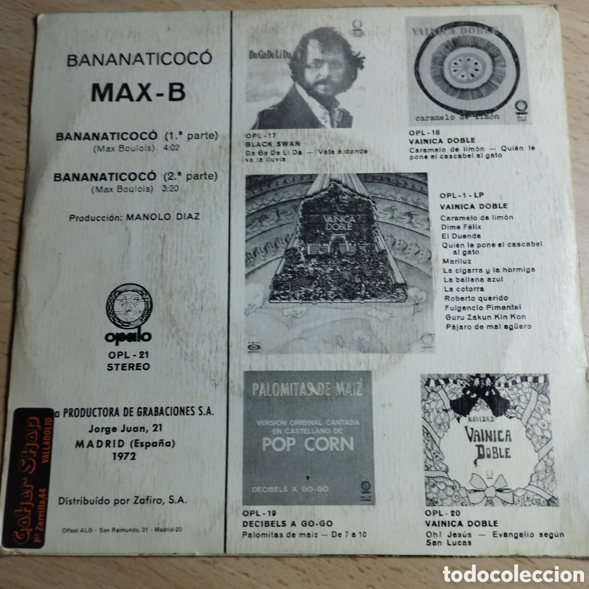 Discos de vinilo: Single 7&rdquo; Max - B. 1972 Bananaticoco (live) . Part 1 y 2. - Foto 2