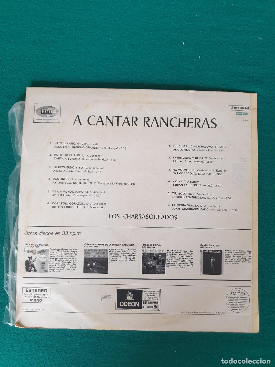 Discos de vinilo: Los Charrasqueados &ndash; A Cantar! Rancheras - Foto 2