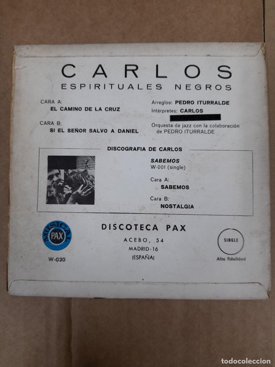 Discos de vinilo: Carlos - Espirituales negros - Single 7&rdquo; - Foto 3