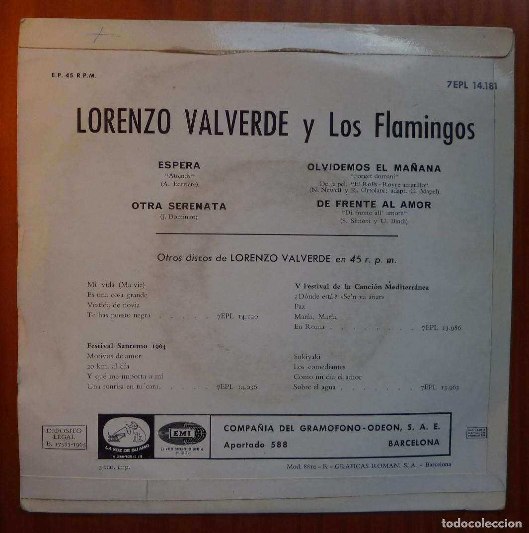 Discos de vinilo: LORENZO VALVERDE // ESPERA+3 // 1965 // EP - Foto 2