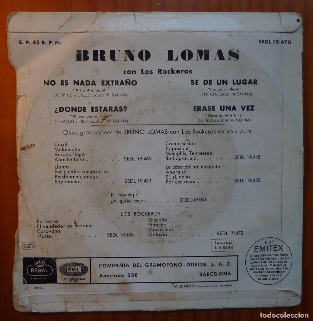 Discos de vinilo: BRUNO LOMAS // NO ES NADA EXTRA&Ntilde;O+3 // 1965 // EP - Foto 2
