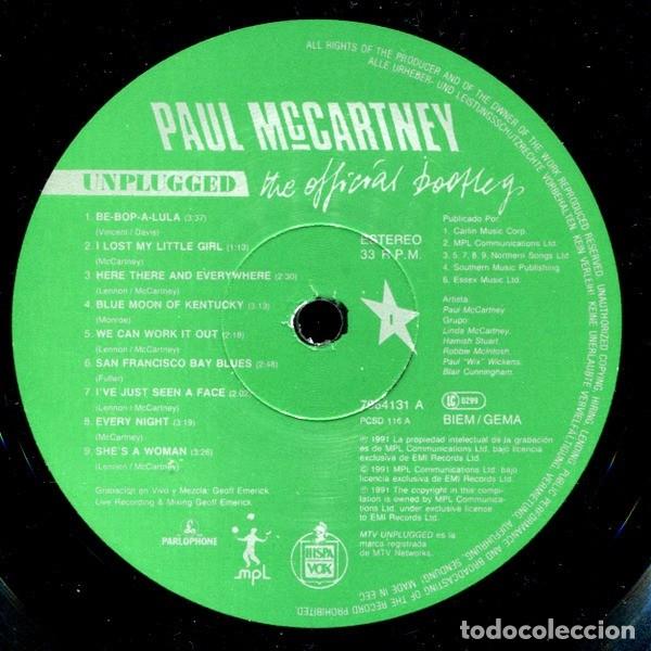 Discos de vinilo: Paul McCartney - &rdquo;Unplugged&rdquo; LP. - Foto 3