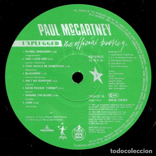Discos de vinilo: Paul McCartney - &rdquo;Unplugged&rdquo; LP. - Foto 4