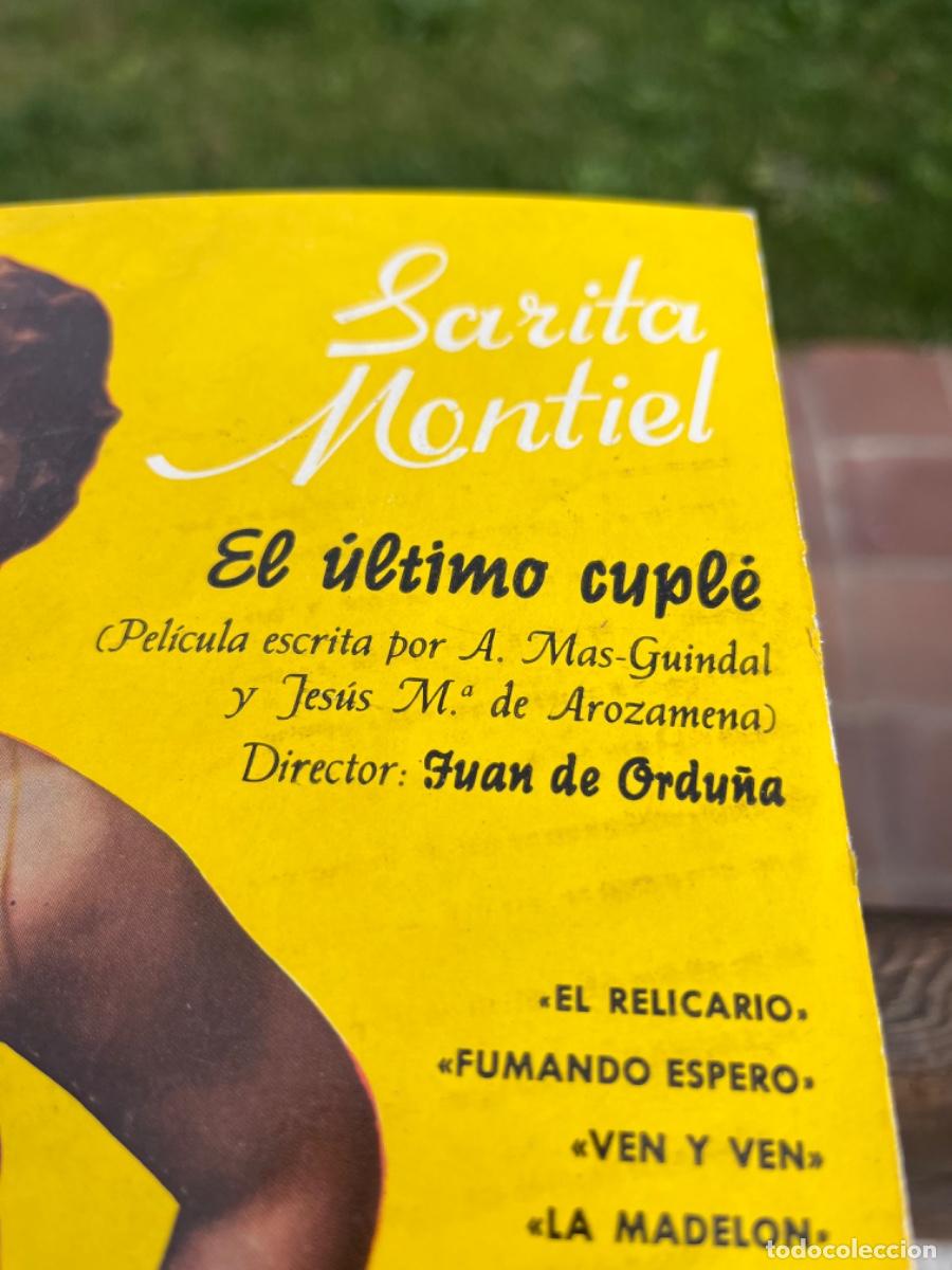Discos de vinilo: Sara montiel, singels, El U&ntilde;timo Cuple, dedicado - Foto 2