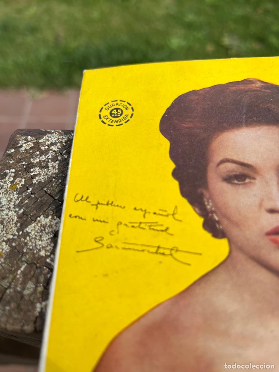 Discos de vinilo: Sara montiel, singels, El U&ntilde;timo Cuple, dedicado - Foto 4