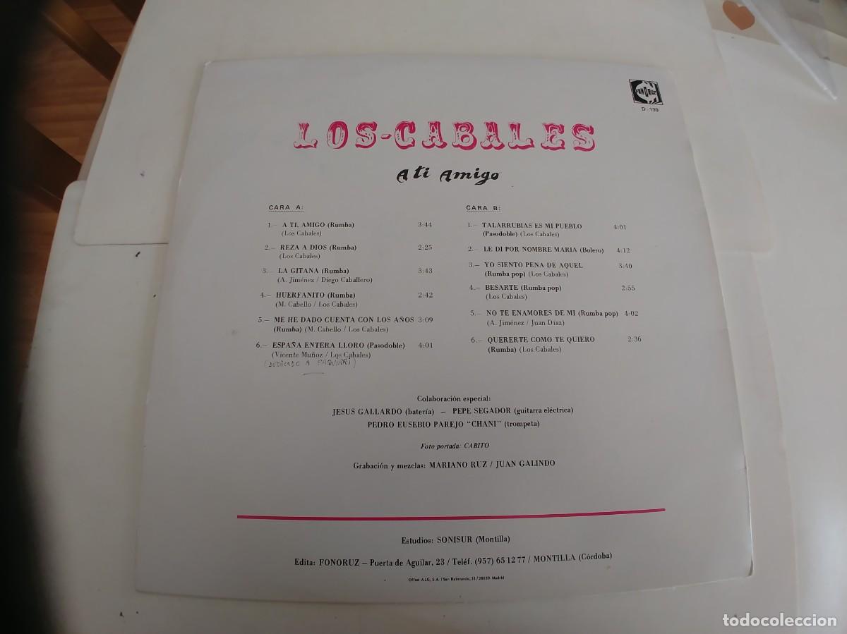 Discos de vinilo: LOS CABALES-LP A TI AMIGO - Foto 2