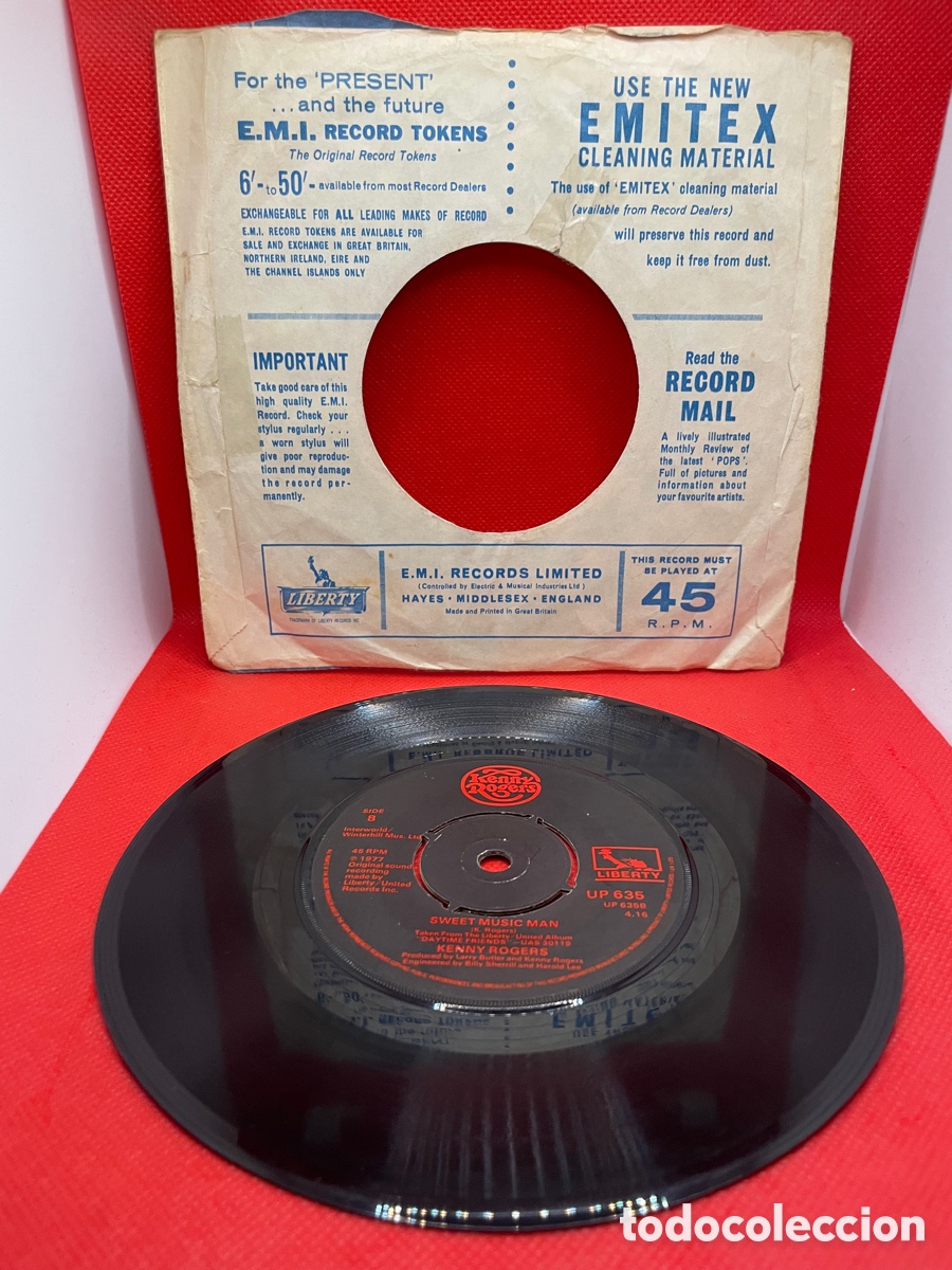 Discos de vinilo: Kenny Rogers - Lady - Vinilo Single 7&rdquo; 1980 - Foto 2