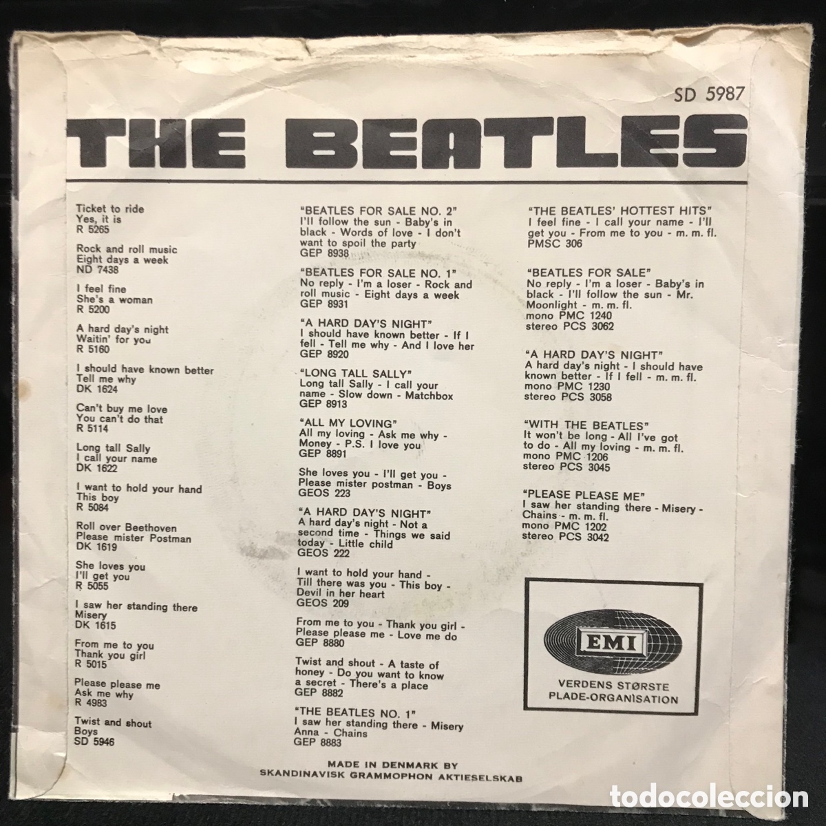 Discos de vinilo: The Beatles - Michelle 1966 Dinamarca - Foto 2