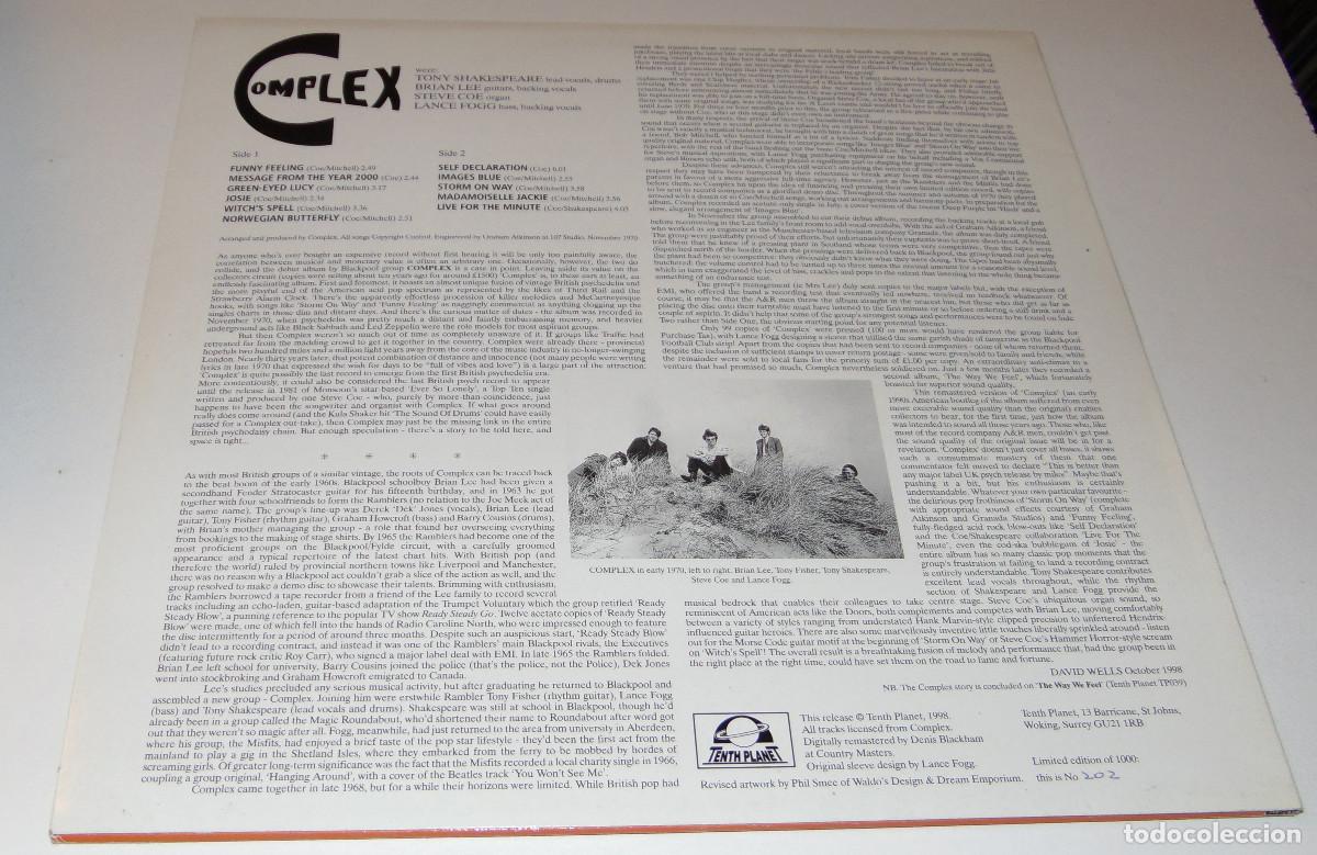 Discos de vinilo: Complex &ndash; Complex - LP VINILO REEDICION TENTH PLANET 1998 - Foto 2