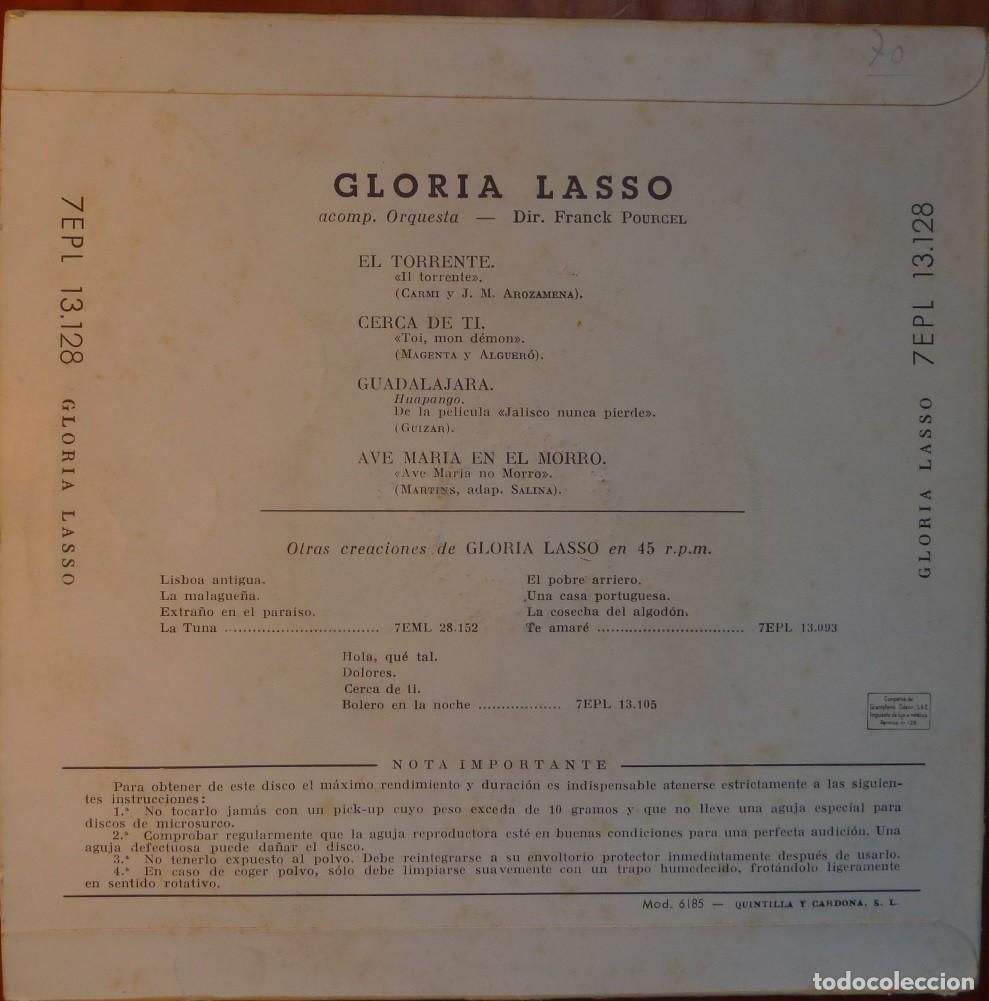 Discos de vinilo: GLORIA LASSO // EL TORRENTE+3 // EP - Foto 2