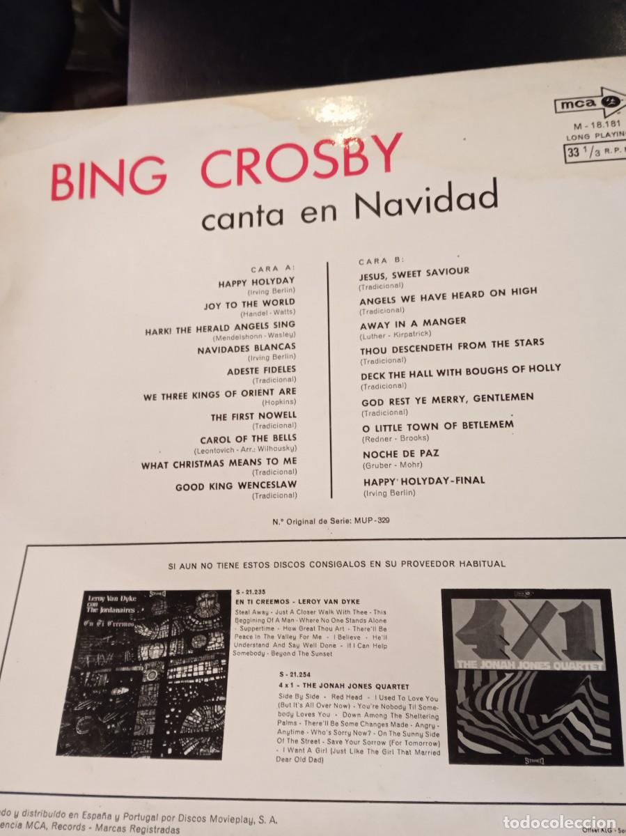 Discos de vinilo: BING CROSBY- CANTA EN NAVIDAD. LP - Foto 2