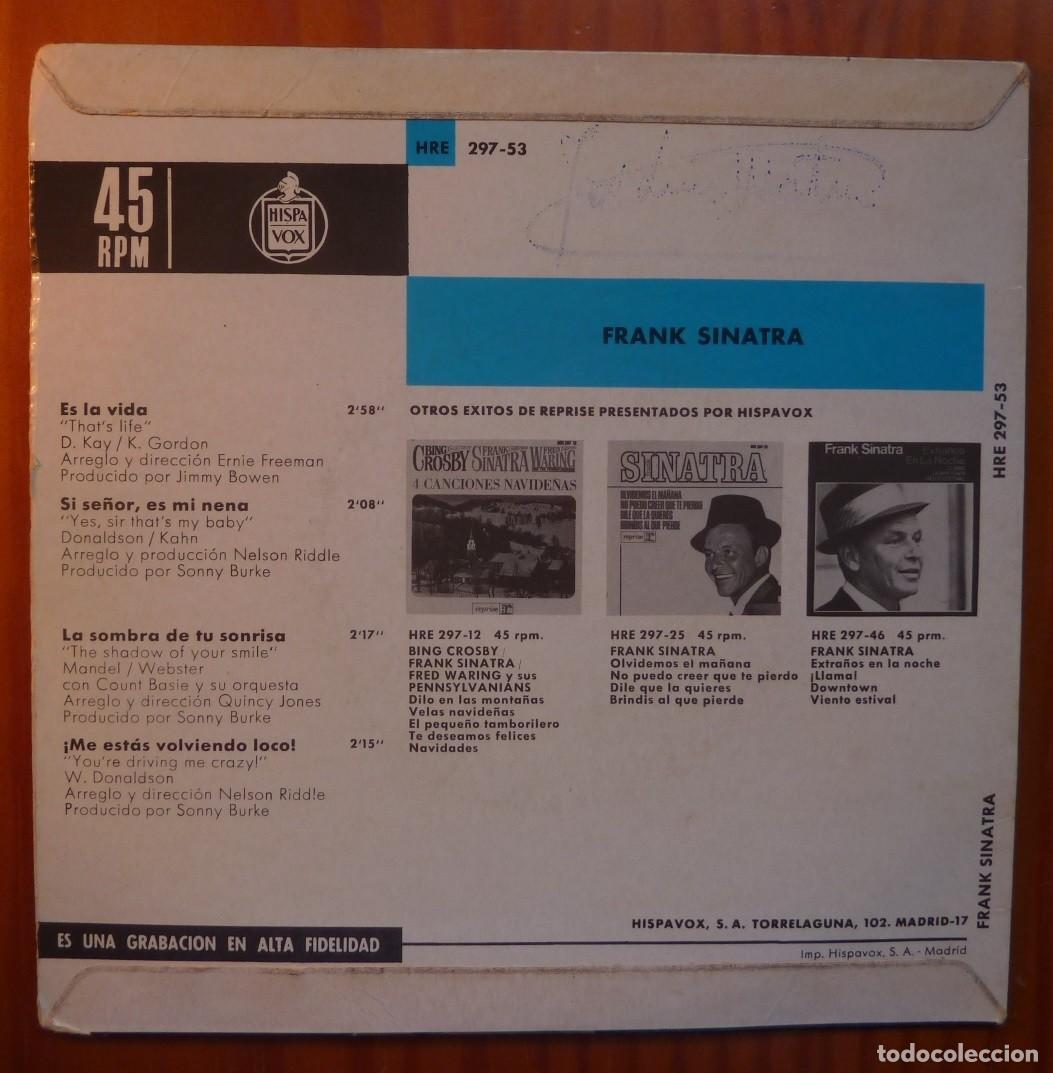 Discos de vinilo: FRANK SINATRA // ES LA VIDA+3 // 1966 // EP - Foto 2