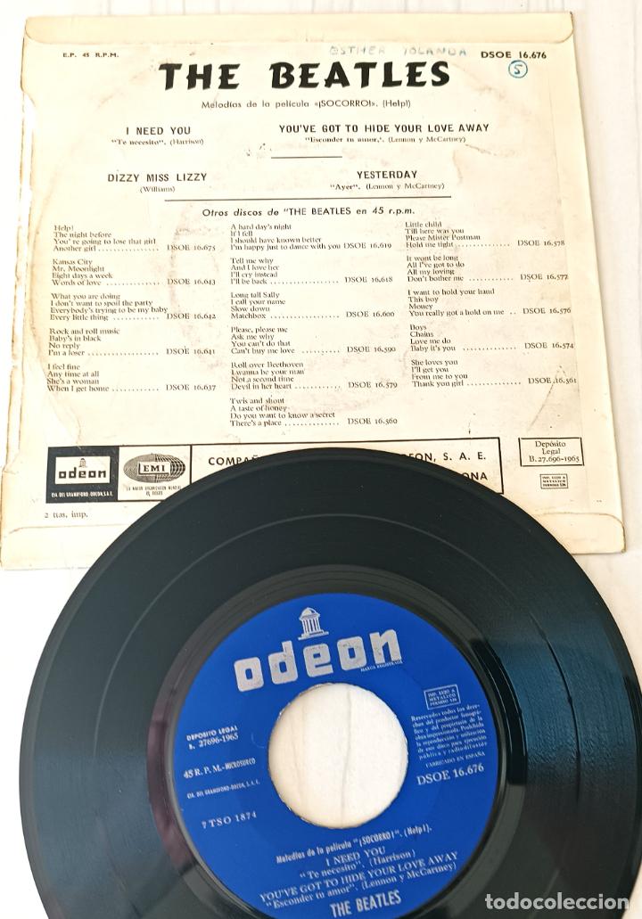 Discos de vinilo: THE BEATLES - I NEED YOU + 3 TEMAS ODEON - 1965 - Foto 2