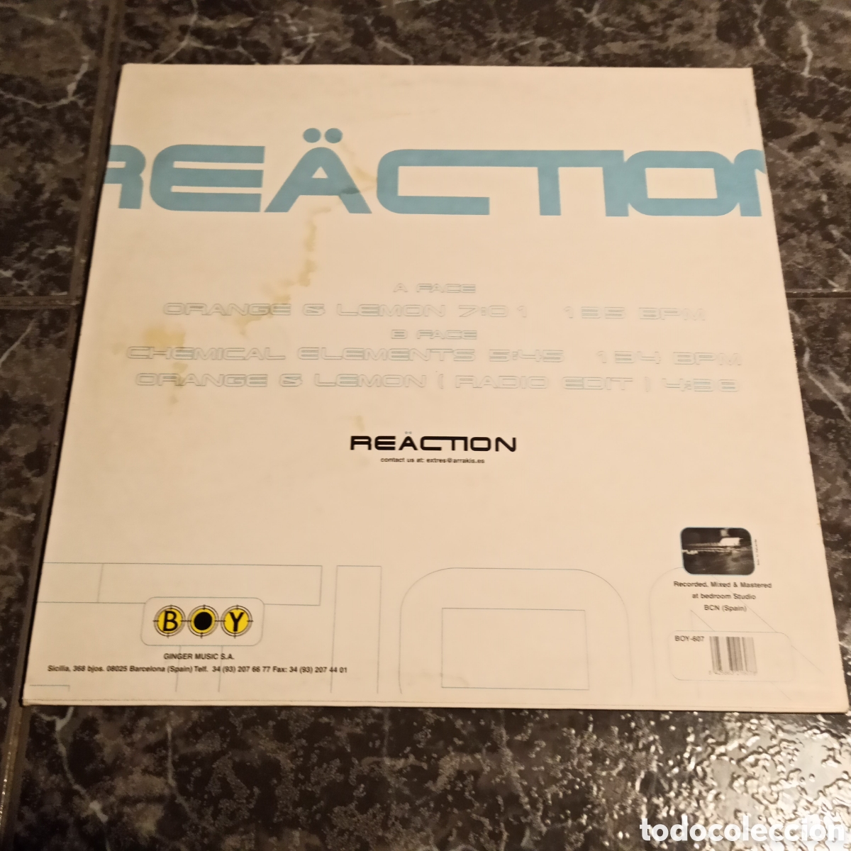 Discos de vinilo: Reaction - Orange & Lemon (12&rdquo;) - Foto 2
