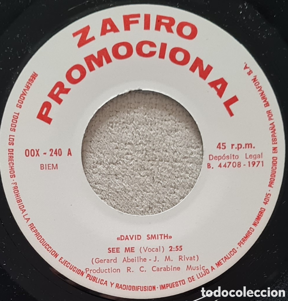 Discos de vinilo: SINGLE - DAVID SMITH - SEE ME - 1971 PROMO - Foto 3