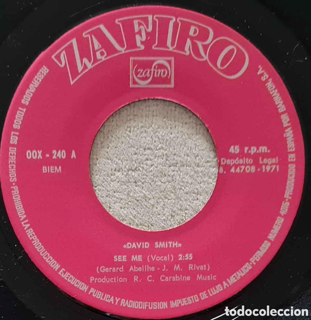 Discos de vinilo: SINGLE - DAVID SMITH - SEE ME - 1971 - Foto 3
