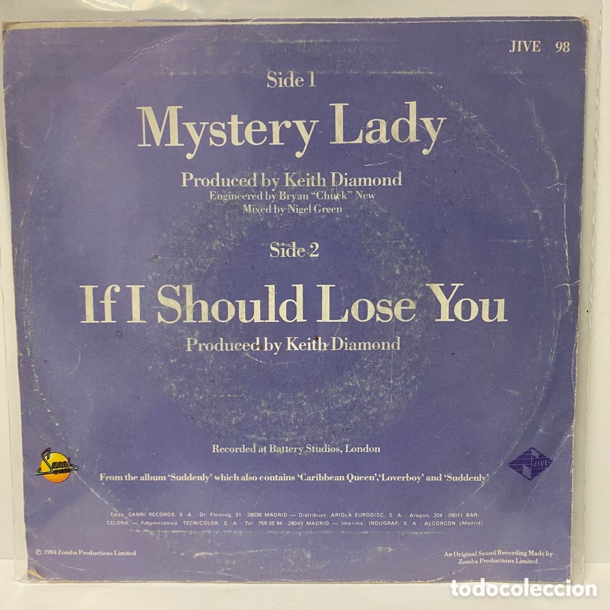 Discos de vinilo: Billy Ocean - Mystery Lady (7&rdquo;, Single) - Foto 2