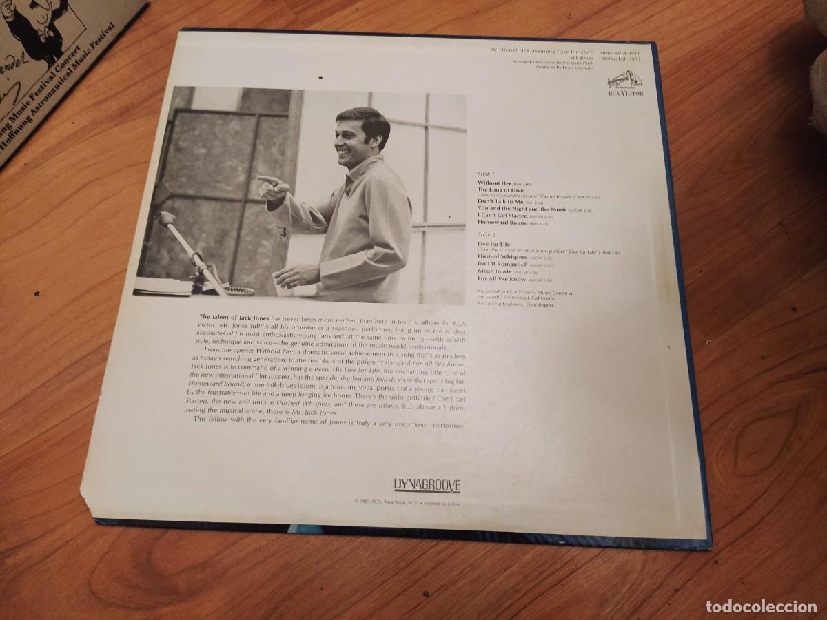 Discos de vinilo: Jack Jones LP Without Her RCA usa - Foto 2