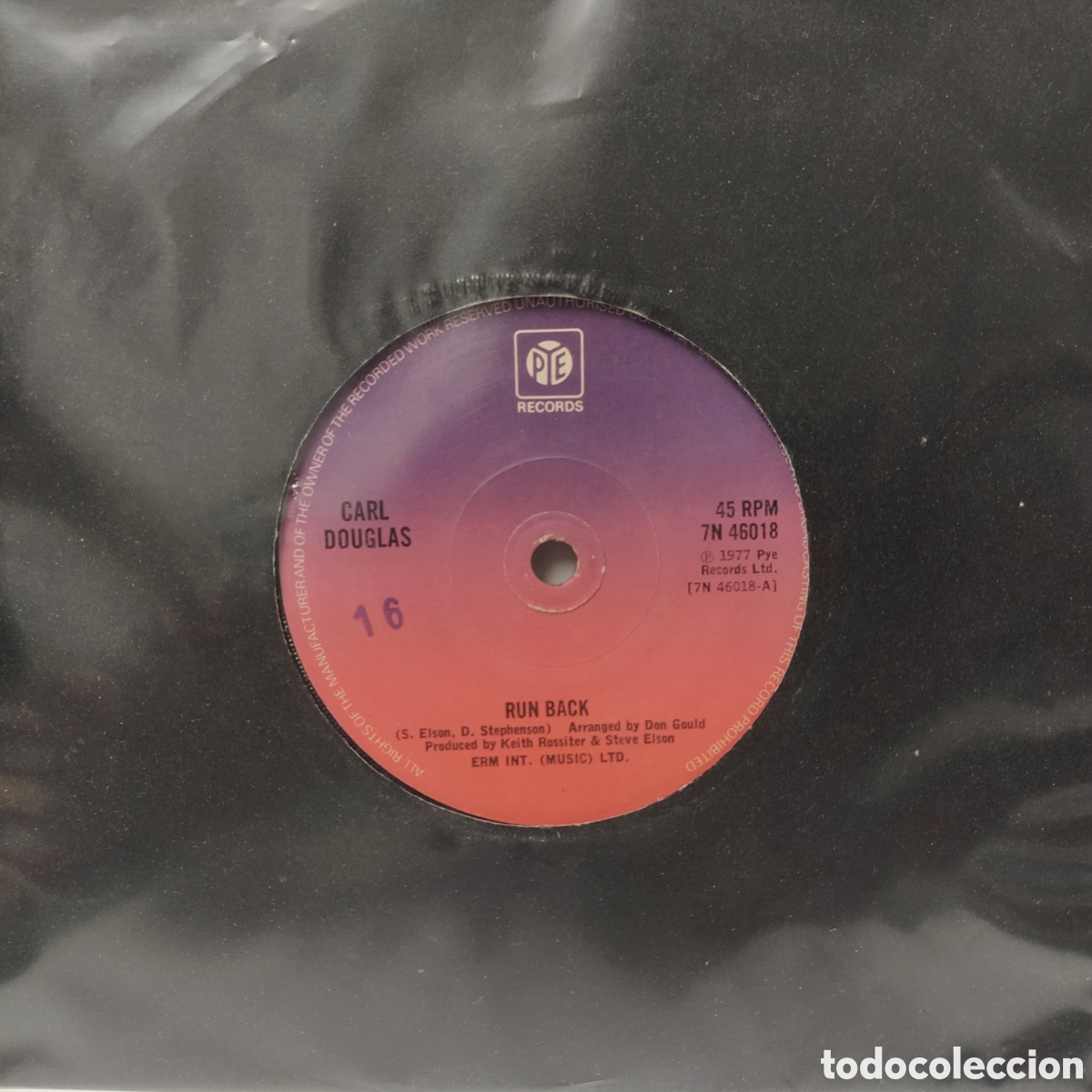 Discos de vinilo: Carl Douglas - Run Back (7&rdquo;, Single) - Foto 2