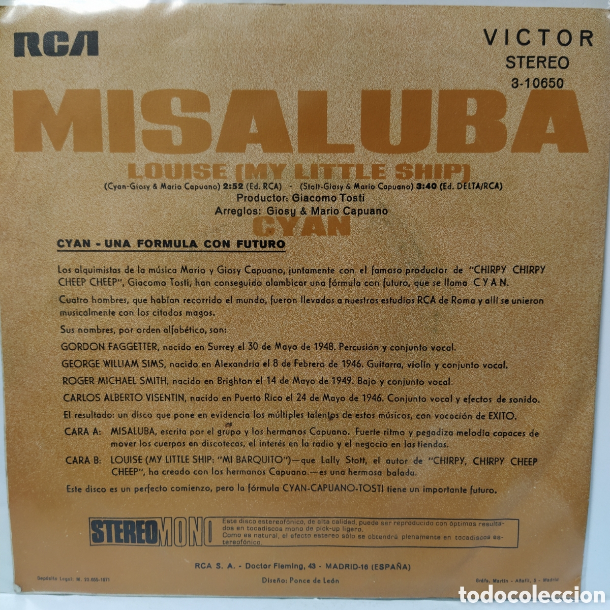 Discos de vinilo: Cyan - Misaluba (7&rdquo;, Single) - Foto 2