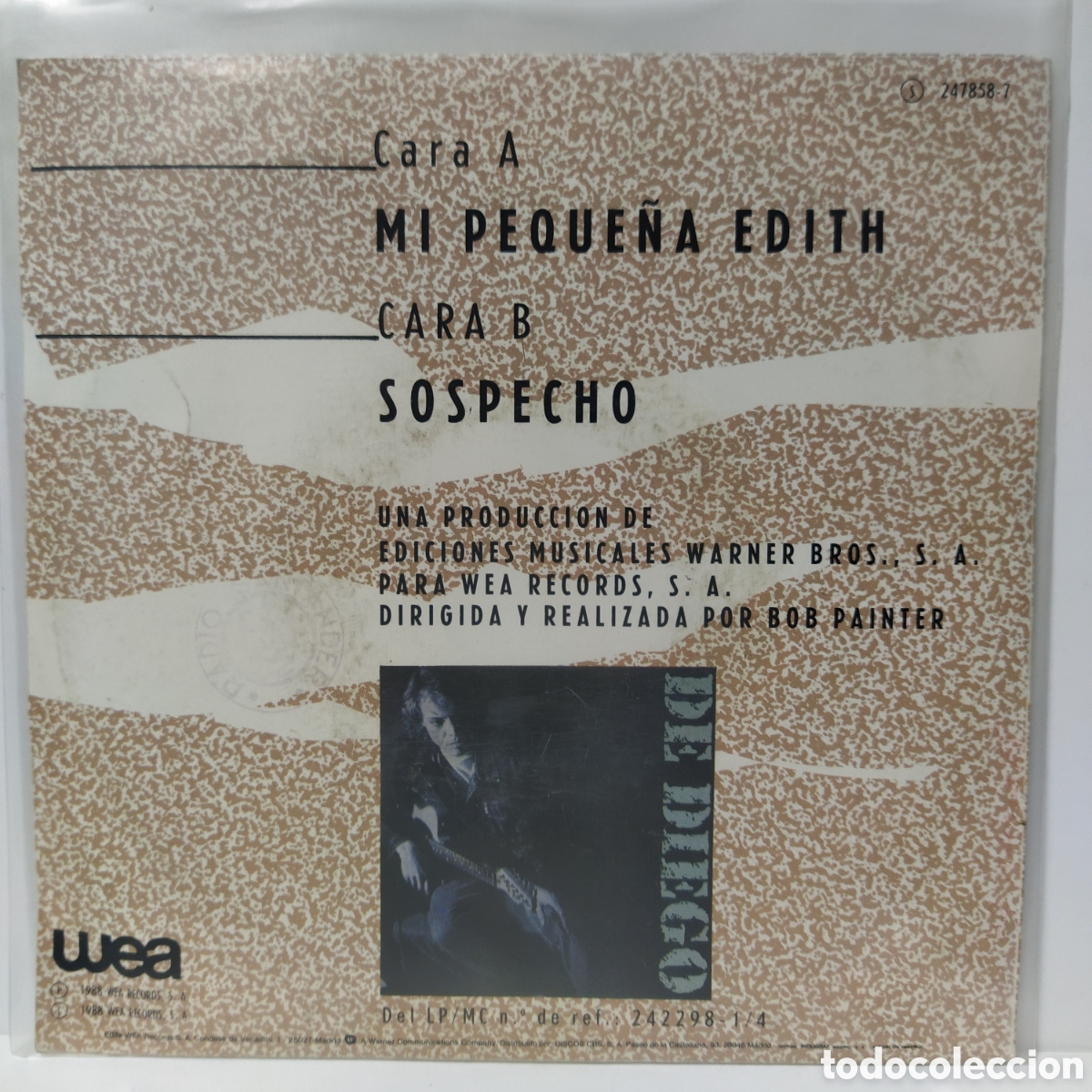 Discos de vinilo: De Diego - Mi Peque&ntilde;a Edith (7&rdquo;, Single) - Foto 2