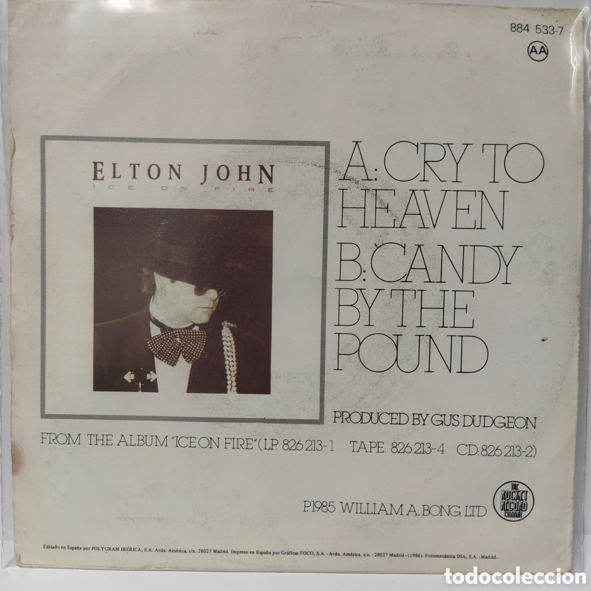 Discos de vinilo: Elton John - Cry To Heaven (7&rdquo;, Single) - Foto 2
