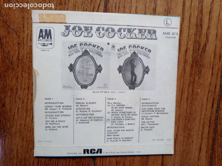 Discos de vinilo: Joe Cocker - cry me a River + give peace a change - Foto 2