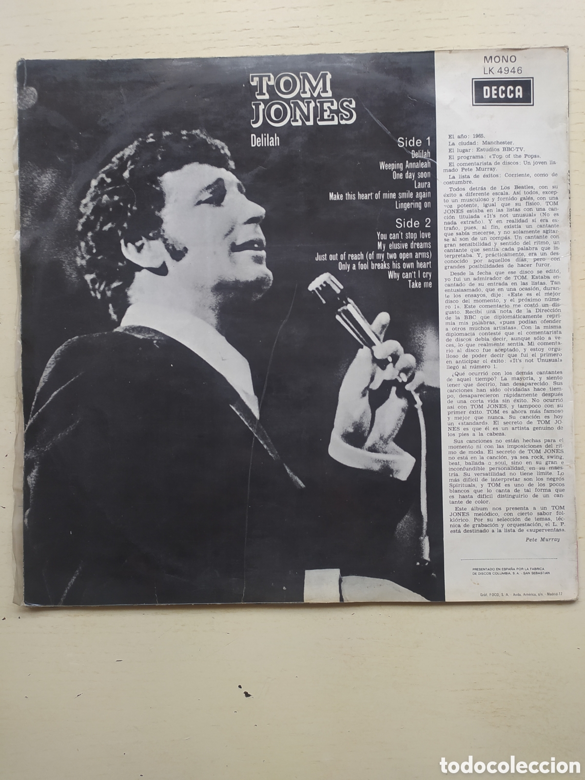Discos de vinilo: LP Tom Jones - Foto 2