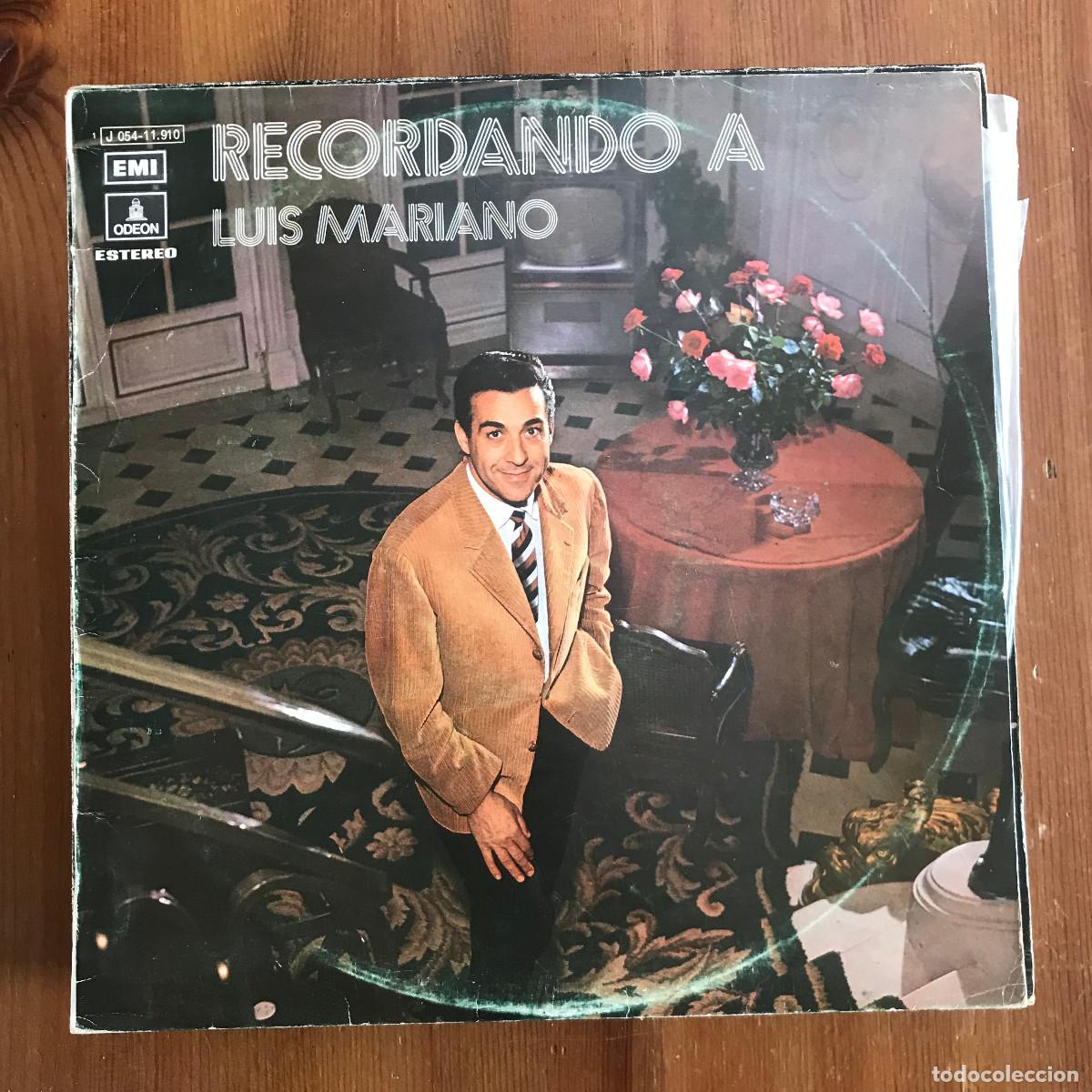 Discos de vinilo: LUIS MARIANO - RECORDANDO A LUIS MARIANO - LP ODEON 1972 - Foto 1