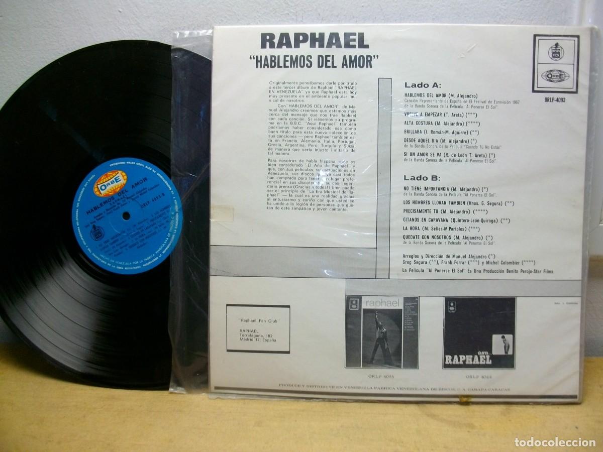 Discos de vinilo: Raphael &ndash; Hablemos Del Amor LP 1967 - Foto 2