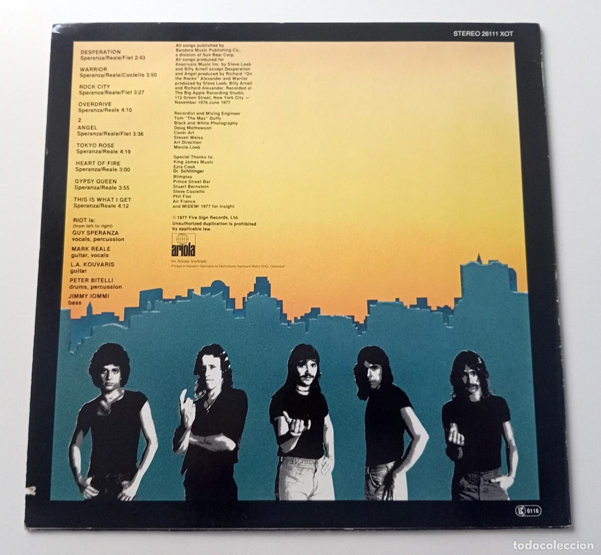 Discos de vinilo: LP RIOT - ROCK CITY - Foto 2