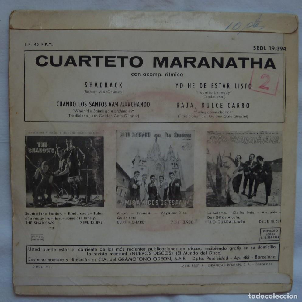 Discos de vinilo: CUARTETO MARANATHA // SHADRACK+3 // 1964 // EP - Foto 2