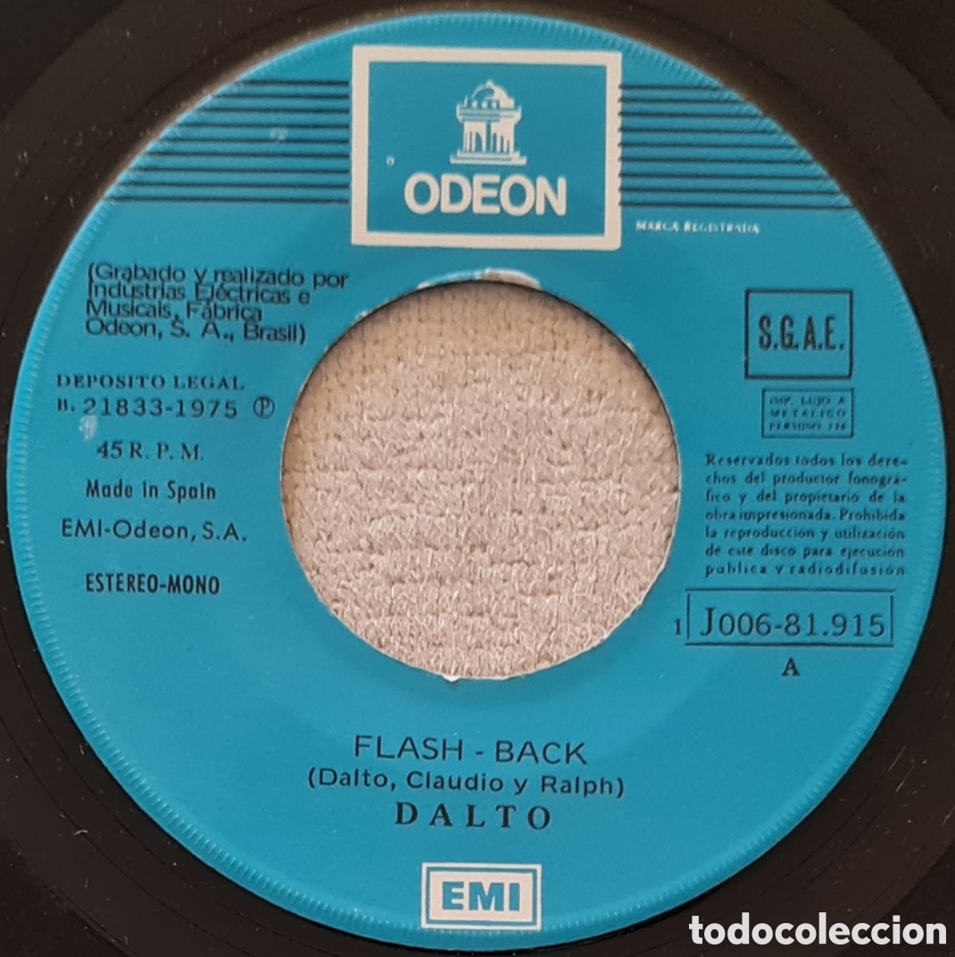 Discos de vinilo: SINGLE - DALTO - FLAS-BACK - 1975 PROMO - Foto 3
