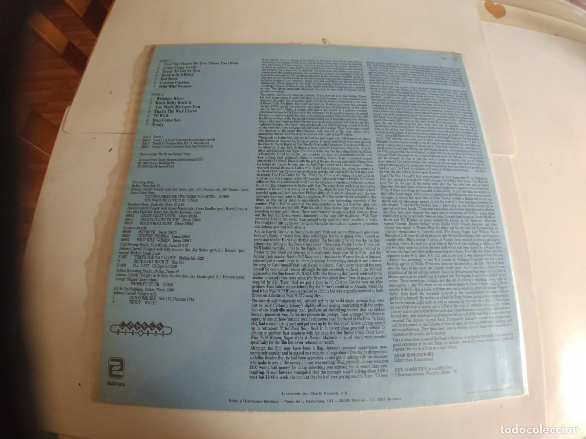 Discos de vinilo: JOHNNY CARROLL-LP CRAZY HOT ROCK-NUEVO - Foto 2