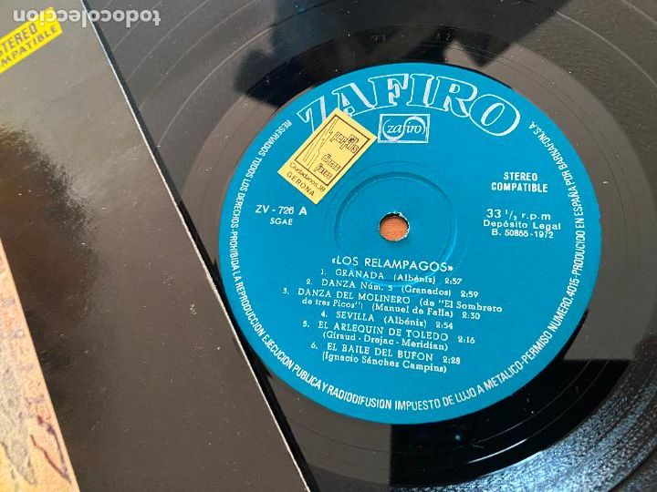 Discos de vinilo: LOS RELAMPAGOS LP ESPA&Ntilde;A 1972 (B-43) - Foto 2