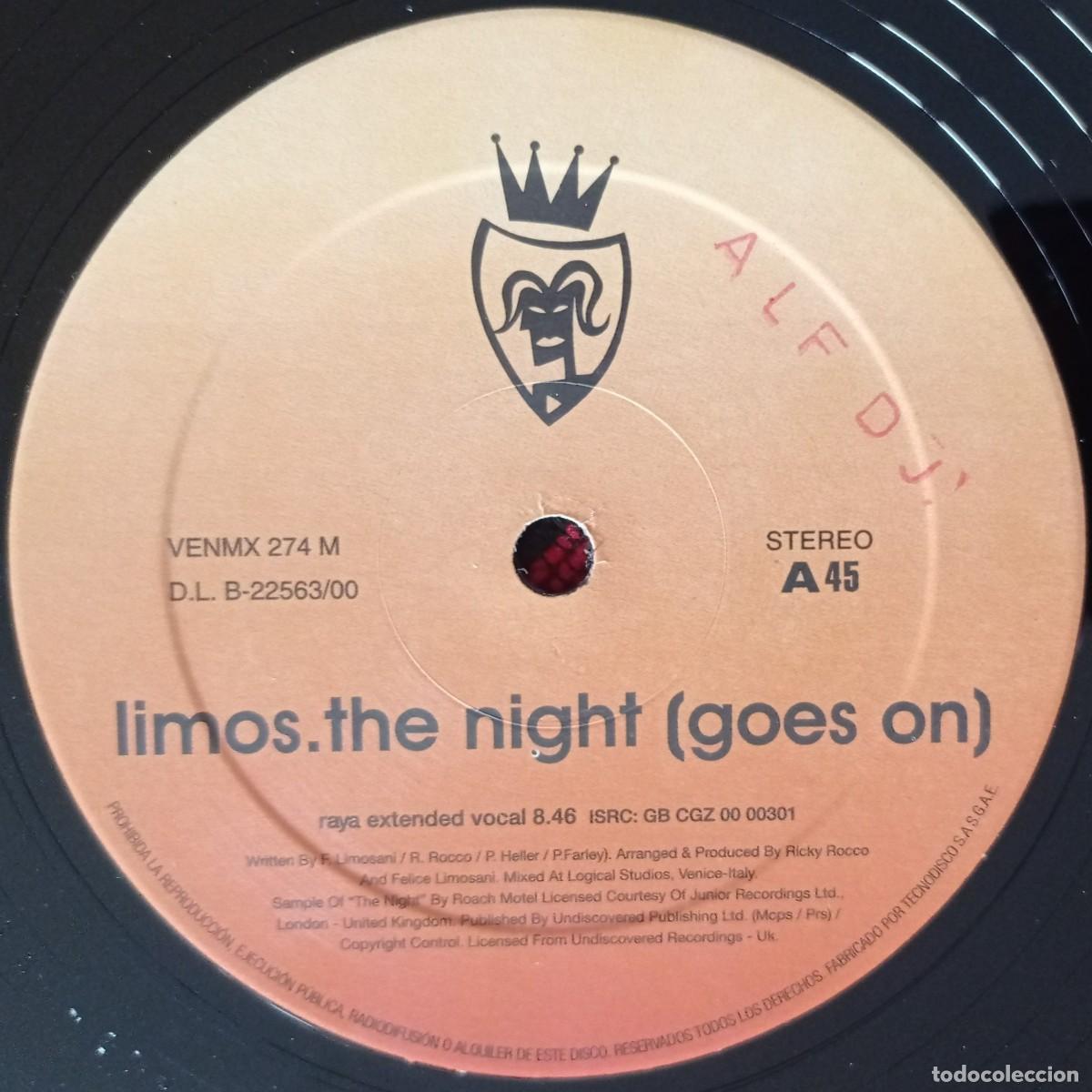 Discos de vinilo: LIMOS ** The Night (Goes On) ** MAXI SINGLE VINILO ORIGINAL 2000 - Foto 3