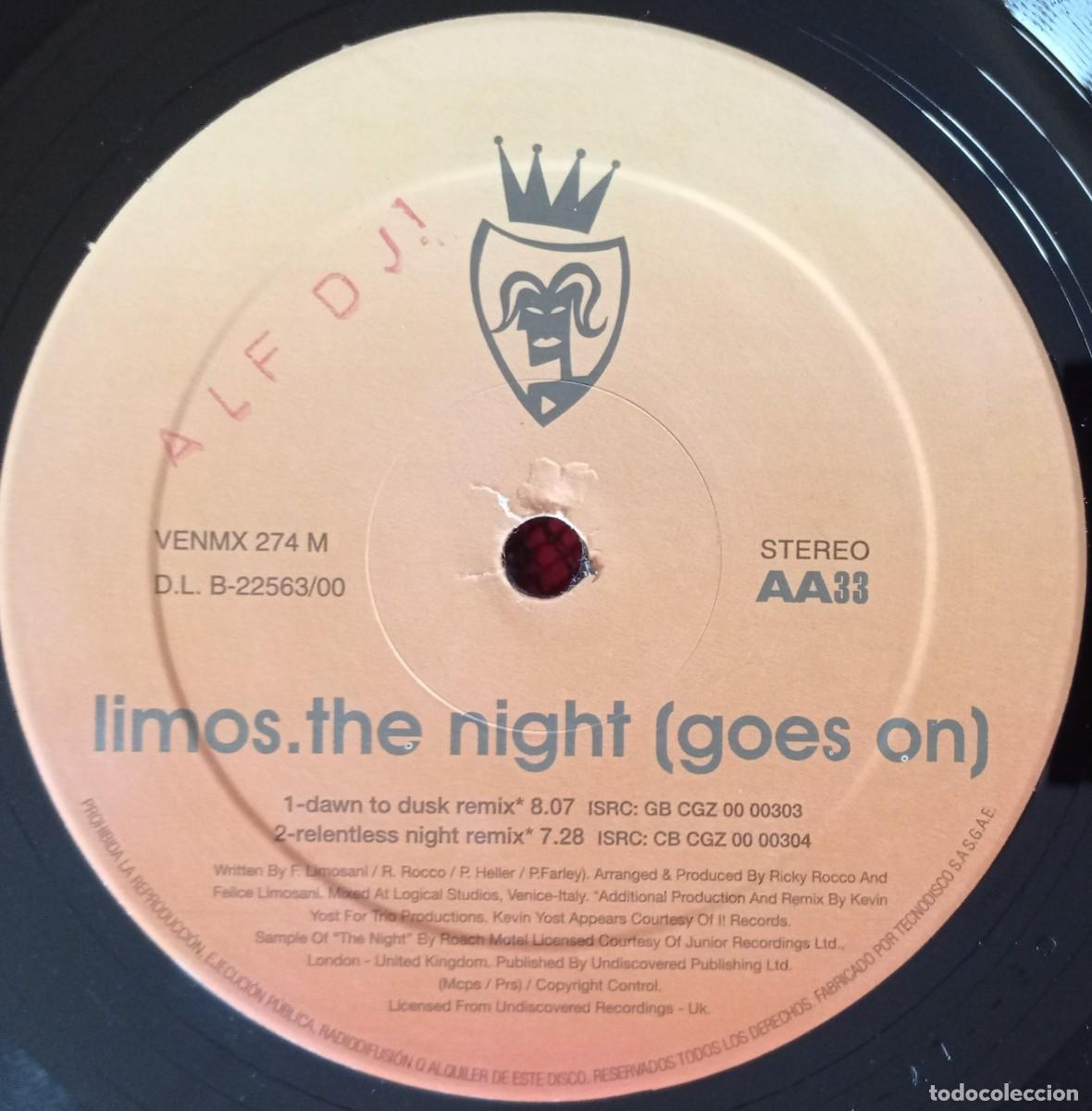 Discos de vinilo: LIMOS ** The Night (Goes On) ** MAXI SINGLE VINILO ORIGINAL 2000 - Foto 4