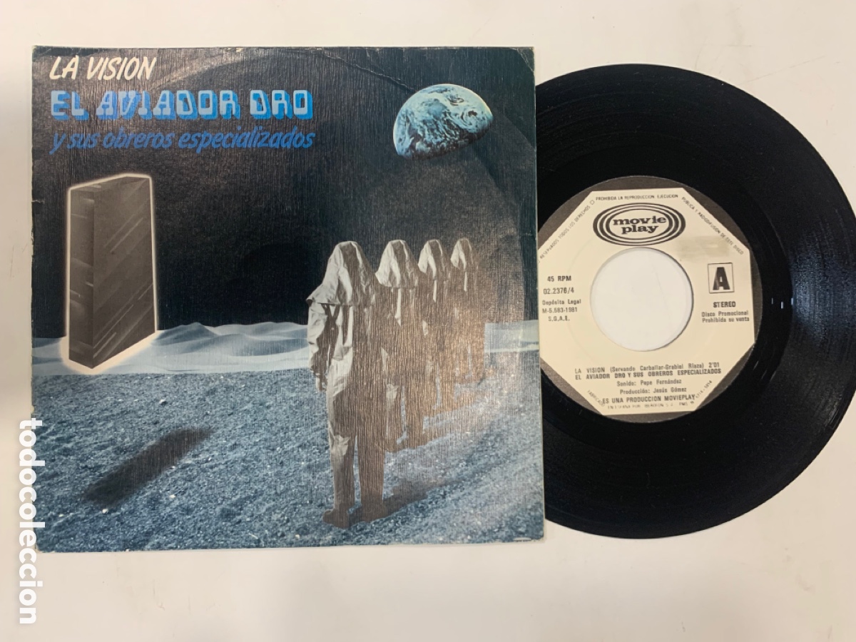 Discos de vinilo: Single promo Aviador Dro - La Visi&oacute;n de 1981 - Foto 1