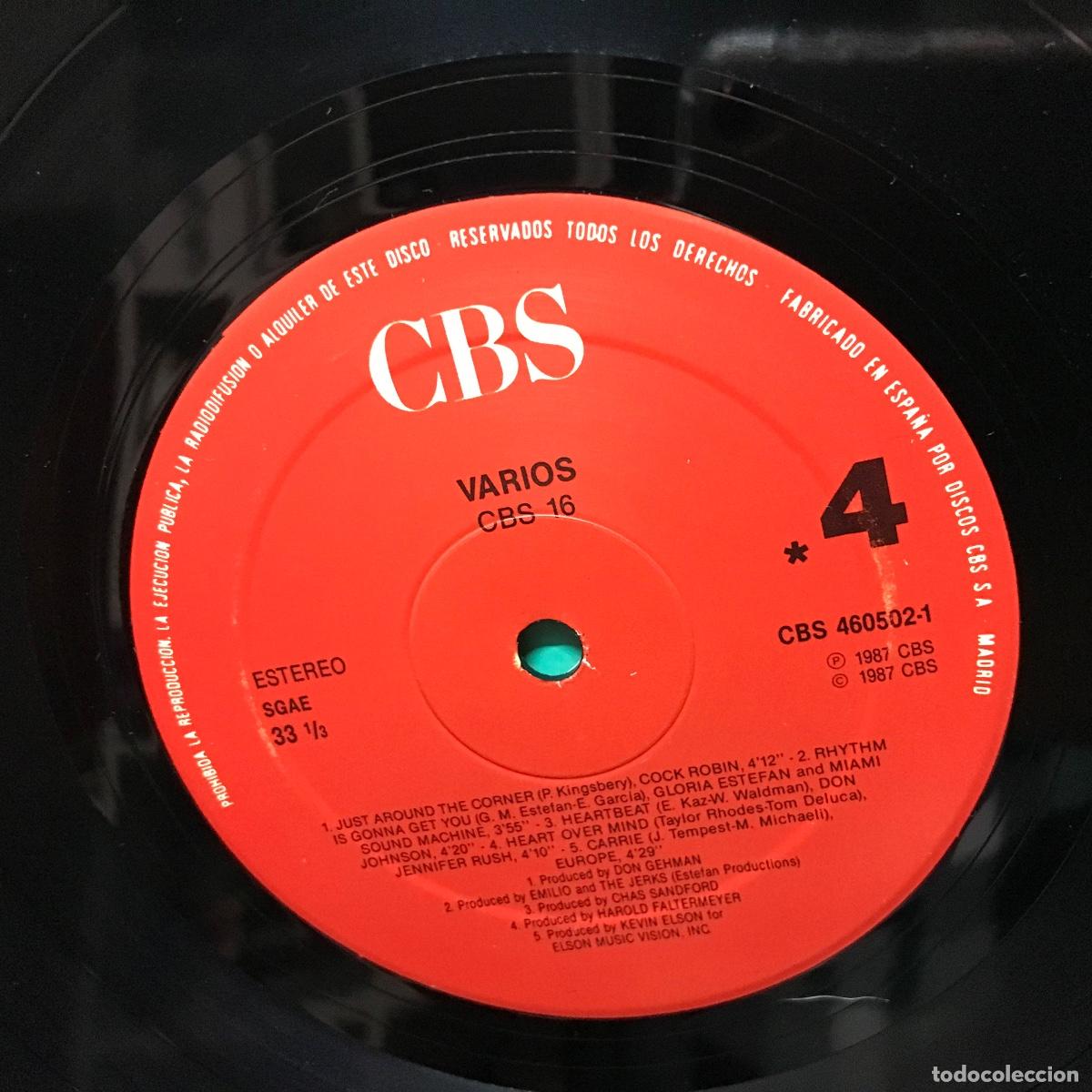 Discos de vinilo: Varios ● CBS &bull; 16 Exitos ● 2 x Vinyl, LP, Compilation - Spain 1987 - Foto 6