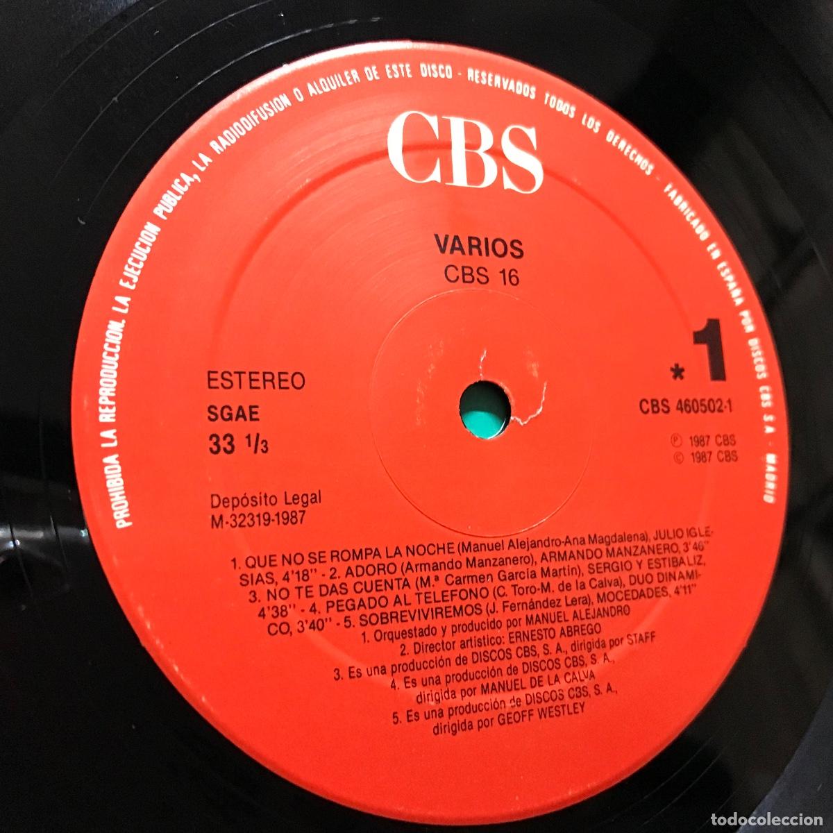 Discos de vinilo: Varios ● CBS &bull; 16 Exitos ● 2 x Vinyl, LP, Compilation - Spain 1987 - Foto 20