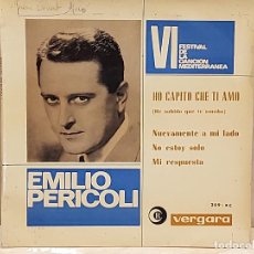 Discos de vinilo: EMILIO PERICOLI / VI FESTIVAL CANCIÓN MEDITERRÁNEA / EP-RICORDI-1964 / MBC. ***/***