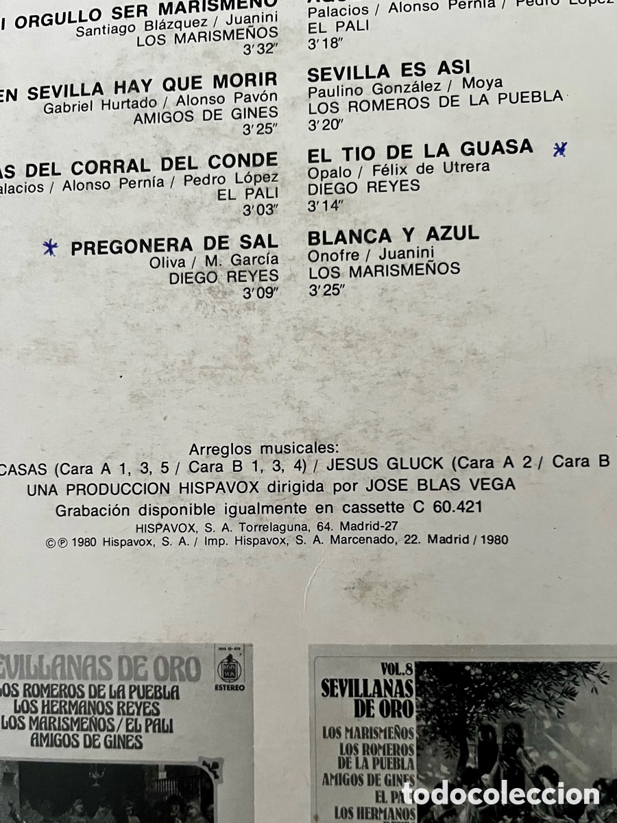 Discos de vinilo: SEVILLANAS DE ORO. Vol.10. Vinilo - Foto 4