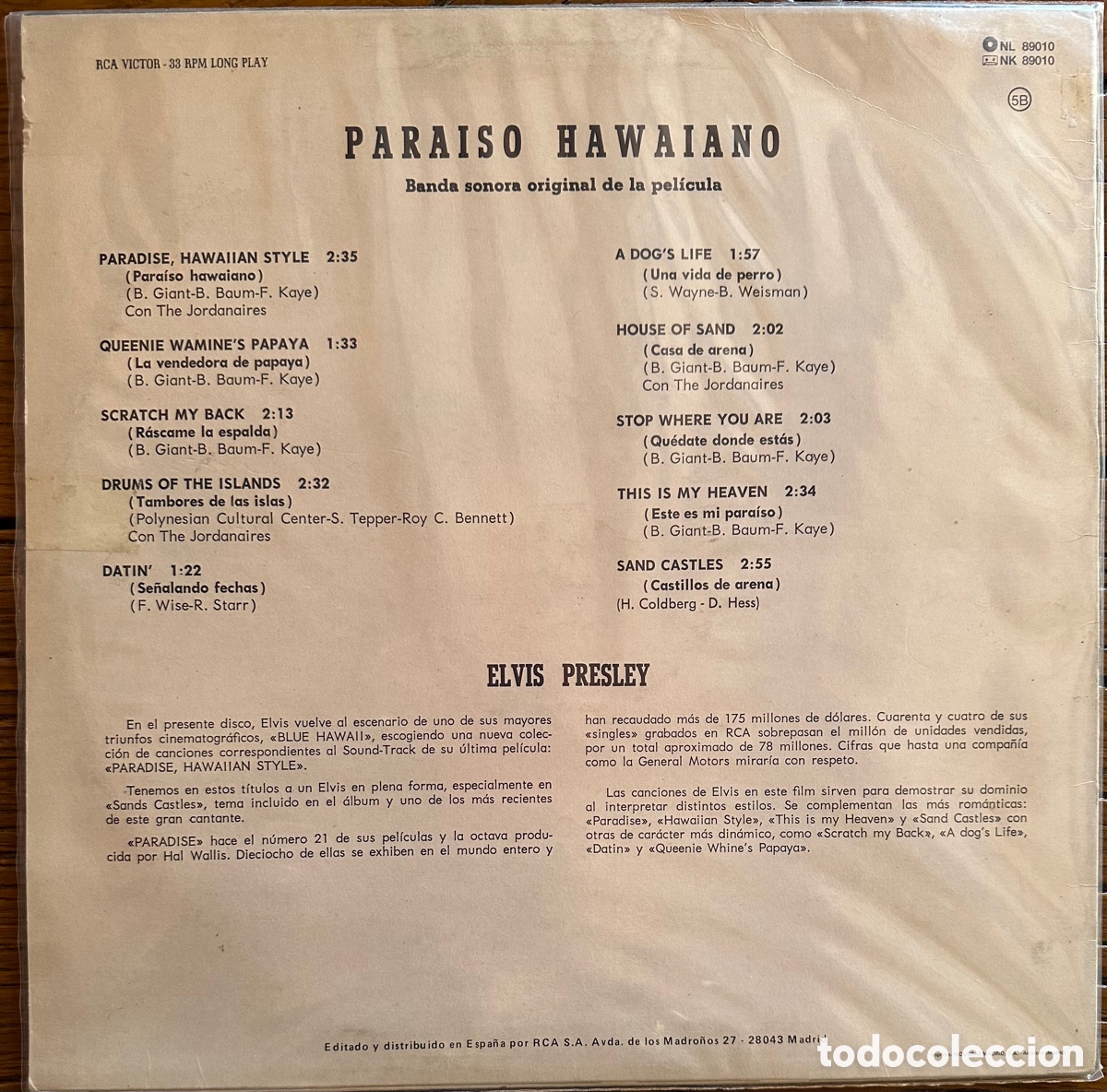 Discos de vinilo: Elvis Presley. Espa&ntilde;a , 1987 - Foto 2