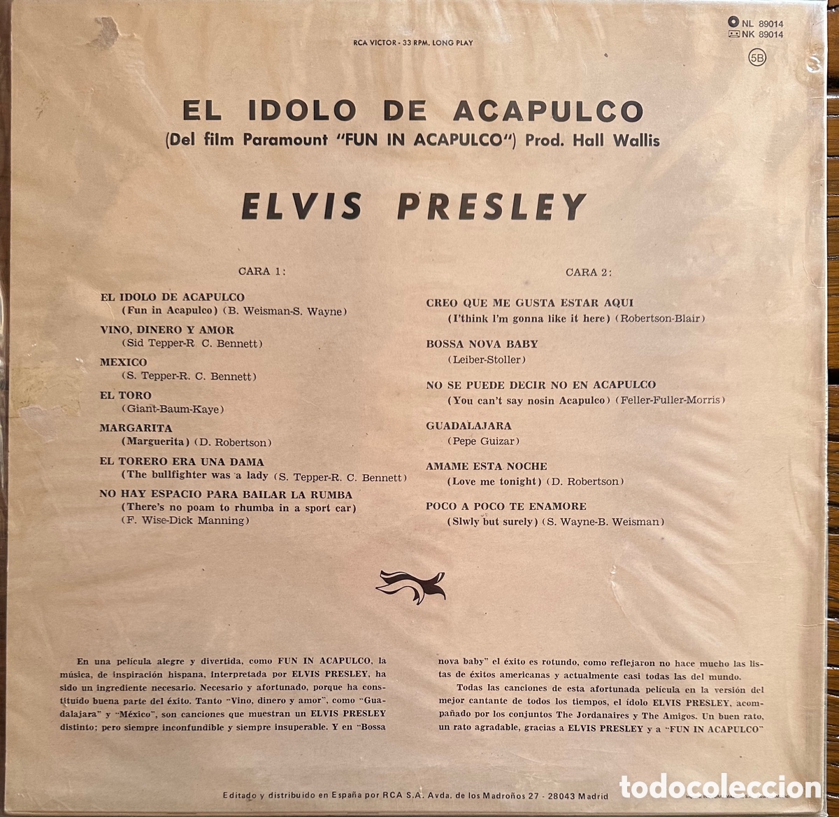 Discos de vinilo: Elvis Presley. Espa&ntilde;a, 1987 - Foto 2